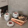 Elegant Candlestick Set (3 Pieces) - 100% Sicily Lila Marble, White | Small: 8x3cm, Medium: 8x6cm, Large: 8x9cm | Perfect for Home Decor & Special Occasions