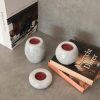 Elegant Candlestick Set (3 Pieces) in Verona Grey Marble | Small: 8x3 cm, Medium: 8x6 cm, Large: 8x9 cm | Perfect for Home Decor & Ambiance