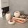 Elegant Candlestick Set (3 Pieces) - 100% Travertine Marble, Beige | Small: 3cm, Medium: 6cm, Large: 9cm | Perfect for Home Decor & Special Occasions