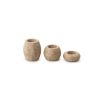 Elegant Candlestick Set (3 Pieces) - 100% Travertine Marble, Beige | Small: 3cm, Medium: 6cm, Large: 9cm | Perfect for Home Decor & Special Occasions