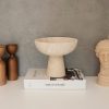 Elegant Footed Bowl, 20 cm Diameter x 17 cm Height, 100% Travertine Marble, Beige | Perfect for Home Decor & Centerpieces, Stylish & Durable Design