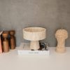 Elegant Footed Bowl, 20 cm Diameter x 17 cm Height, 100% Travertine Marble, Beige | Perfect for Home Decor & Centerpieces, Stylish & Durable Design