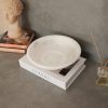 Elegant Thassos Marble Bowl, 25 cm Diameter, 7 cm Height | 100% Natural White Marble | Perfect for Home Decor & Dining Table Centerpiece