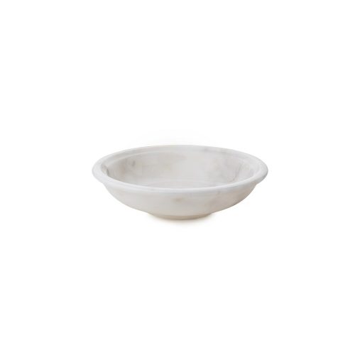 Elegant Thassos Marble Bowl, 25 cm Diameter, 7 cm Height | 100% Natural White Marble | Perfect for Home Decor & Dining Table Centerpiece