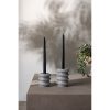 Elegant Candlestick Set (2 Pieces), Verona Grey Marble, Tall: 12 cm, Short: 6 cm | Stylish Grey Design for Modern Home Décor & Ambiance