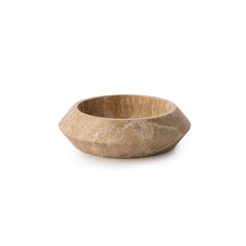 Elegant Beige Travertine Marble Bowl, 23 cm Diameter, 7 cm Height | 100% Natural Stone | Perfect for Home Decor & Functional Use