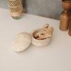 Elegant Beige Travertine Marble Bowl, 13 cm Diameter, 6 cm Height | 100% Natural Stone | Perfect for Home Decor & Functional Use