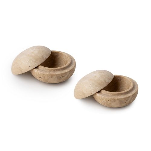Elegant Beige Travertine Marble Bowl, 13 cm Diameter, 6 cm Height | 100% Natural Stone | Perfect for Home Decor & Functional Use