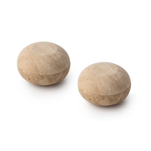 Elegant Beige Travertine Marble Bowl, 13 cm Diameter, 6 cm Height | 100% Natural Stone | Perfect for Home Decor & Functional Use