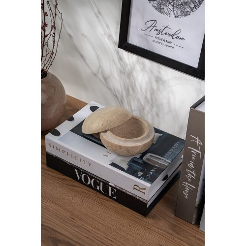 Elegant Beige Travertine Marble Bowl, 13 cm Diameter, 6 cm Height | 100% Natural Stone | Perfect for Home Decor & Functional Use