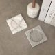 Elegant Marble Ashtray, 12 x 12 x 2 cm | 100% Sicily Lila & Verona Grey Marble | Stylish White & Grey Design for Home & Office Décor