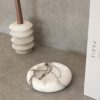 Elegant White Marble Ashtray, 13 cm Diameter, 100% Sicily Lila Marble | Stylish & Functional Design for Home or Office | Perfect Gift Idea