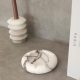Elegant White Marble Ashtray, 13 cm Diameter, 100% Sicily Lila Marble | Stylish & Functional Design for Home or Office | Perfect Gift Idea