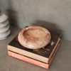 Elegant Red Travertine Marble Ashtray, 13 cm Diameter | 100% Natural Stone, Rich Red & Brown Colors | Perfect for Home Decor & Smoking Accessories