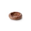 Elegant Red Travertine Marble Ashtray, 13 cm Diameter | 100% Natural Stone, Rich Red & Brown Colors | Perfect for Home Decor & Smoking Accessories