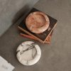 Elegant Ashtray Set (2 Pieces), 100% Red Travertine & Sicily Lila Marble, 13 cm Diameter | Stylish & Functional for Home or Office Decor