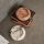 Elegant Ashtray Set (2 Pieces), 100% Red Travertine & Sicily Lila Marble, 13 cm Diameter | Stylish & Functional for Home or Office Decor