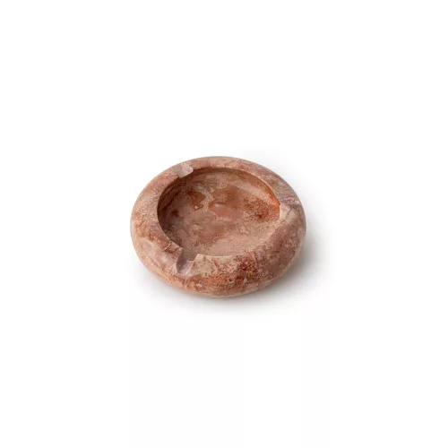 Elegant Ashtray Set (2 Pieces), 100% Red Travertine & Sicily Lila Marble, 13 cm Diameter | Stylish & Functional for Home or Office Decor