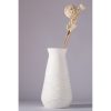 Elegant White Ceramic Vase, 14 x 14 x 28 cm | 100% Ceramic, Perfect for Home Decor & Floral Arrangements | Stylish & Modern Design
