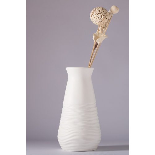 Elegant White Ceramic Vase, 14 x 14 x 28 cm | 100% Ceramic, Perfect for Home Decor & Floral Arrangements | Stylish & Modern Design