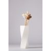 Elegant White Ceramic Vase, 8 x 8 x 21 cm | 100% Ceramic | Perfect for Home Decor, Centerpieces & Floral Arrangements | Stylish & Modern Design