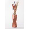 Elegant Tile Red Ceramic Vase, 8 x 8 x 21 cm | 100% Ceramic, Perfect for Home Decor & Floral Arrangements | Stylish & Durable Design