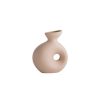 Elegant Beige Ceramic Vase, 7 x 14 x 16 cm | 100% High-Quality Ceramic | Perfect for Home Decor, Centerpieces & Floral Arrangements