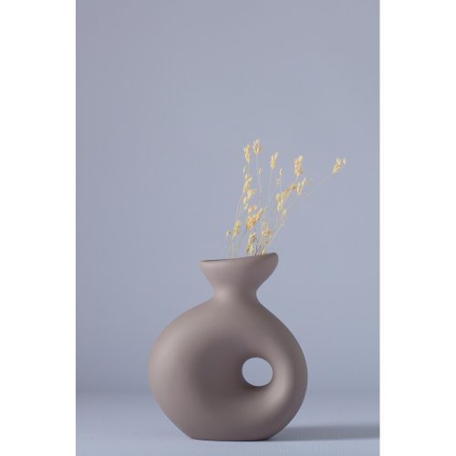 Elegant Mink Ceramic Vase, 7 x 14 x 16 cm | 100% High-Quality Ceramic | Perfect for Home Decor & Floral Arrangements, Stylish & Durable Design