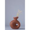 Elegant Tile Red Ceramic Vase, 7 x 14 x 16 cm | 100% Ceramic, Perfect for Home Decor & Floral Arrangements | Stylish & Durable Design