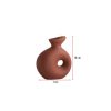 Elegant Tile Red Ceramic Vase, 7 x 14 x 16 cm | 100% Ceramic, Perfect for Home Decor & Floral Arrangements | Stylish & Durable Design