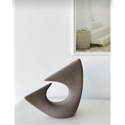 Elegant Mink Ceramic Vase, 28 x 11.5 x 28 cm | 100% High-Quality Ceramic | Perfect for Home Decor & Floral Arrangements, Stylish & Durable
