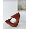 Elegant Tile Red Ceramic Vase, 28 x 11.5 x 28 cm | 100% High-Quality Ceramic | Perfect for Home Decor & Floral Arrangements, Stylish & Durable