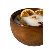 Elegant Wooden Candlestick, 100% Soy Wax, 13 cm Diameter x 7 cm Height, Brown Color | Perfect for Home Decor & Cozy Ambiance