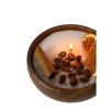 Elegant Wooden Candlestick, 11 cm Diameter x 4 cm Height, 100% Soy Wax, Brown Color | Perfect for Home Decor & Cozy Ambiance