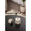 Elegant Decorative Object Set (2 Pieces), 100% Marble, Medium (7x7x7 cm) & Large (9.5x9.5x9.5 cm) Dice, Beige & Black | Perfect for Home Decor & Stylish Accents