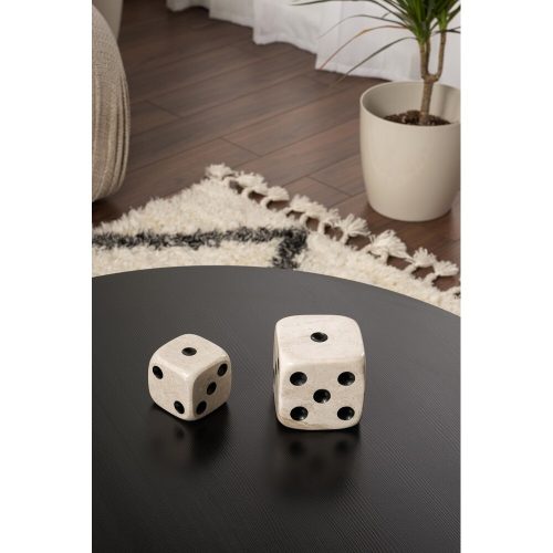 Elegant Decorative Object Set (2 Pieces), 100% Marble, Medium (7x7x7 cm) & Large (9.5x9.5x9.5 cm) Dice, Beige & Black | Perfect for Home Decor & Stylish Accents