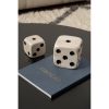 Elegant Decorative Object Set (2 Pieces), 100% Marble, Medium (7x7x7 cm) & Large (9.5x9.5x9.5 cm) Dice, Beige & Black | Perfect for Home Decor & Stylish Accents