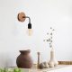 Elegant Black Wall Lamp, Metal Body, 10 x 12 cm, Height 100 cm, E14 Max 40W, IP20 | Glamorous Hotel-Style Lighting for Modern Spaces