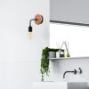 Elegant Black Wall Lamp, Metal Body, 10 x 12 cm, Height 100 cm, E14 Max 40W, IP20 | Glamorous Hotel-Style Lighting for Modern Spaces