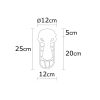 Elegant Black Wall Lamp, Metal Body, 10 x 12 cm, Height 100 cm, E14 Max 40W, IP20 | Glamorous Hotel-Style Lighting for Modern Spaces