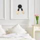 Elegant Black Wall Lamp, Metal Body, 10 x 12 cm, Height 100 cm, E14 Max 40W, IP20 | Glamorous Hotel-Style Lighting for Modern Spaces