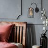 Elegant Black Wall Lamp, Metal Body, 10 x 12 cm, Height 100 cm, E14 Max 40W, IP20 | Glamorous Hotel-Style Lighting for Modern Spaces