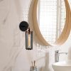 Elegant Black Wall Lamp, Metal Body, 10 x 12 cm, Height 100 cm, E14 Max 40W, IP20 | Glamorous Hotel-Style Lighting for Modern Spaces