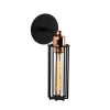 Elegant Black Wall Lamp, Metal Body, 10 x 12 cm, Height 100 cm, E14 Max 40W, IP20 | Glamorous Hotel-Style Lighting for Modern Spaces
