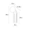 Elegant Black Wall Lamp, Metal Body, 10 x 12 cm, Height 100 cm, E14 Max 40W, IP20 | Glamorous Hotel-Style Lighting for Modern Spaces