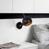 Elegant Black Wall Lamp, Metal Body, 10 x 12 cm, Height 100 cm, E14 Max 40W, IP20 | Glamorous Hotel-Style Lighting for Modern Spaces