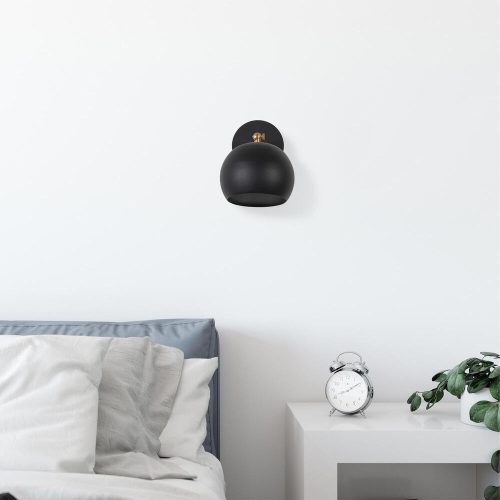 Elegant Black Wall Lamp, Metal Body, 10 x 12 cm, Height 100 cm, E14 Max 40W, IP20 | Glamorous Hotel-Style Lighting for Modern Spaces