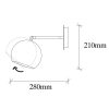 Elegant Black Wall Lamp, Metal Body, 10 x 12 cm, Height 100 cm, E14 Max 40W, IP20 | Glamorous Hotel-Style Lighting for Modern Spaces
