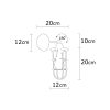 Elegant Black Wall Lamp, Metal Body, 10 x 12 cm, Height 100 cm, E14 Max 40W, IP20 | Glamorous Hotel-Style Lighting for Modern Spaces