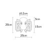 Elegant Black Wall Lamp, Metal Body, 10 x 12 cm, Height 100 cm, E14 Max 40W, IP20 | Glamorous Hotel-Style Lighting for Modern Spaces